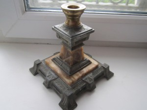 Старинный подсвечник.Бронза.Гранит.Медь.