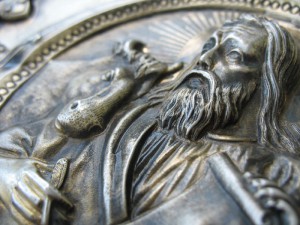 Оклад (накладка)  большой.Серебро84.Вес 496г