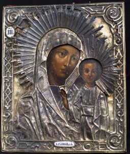 Икона Казанская Богородица, оклад серебро 84, 186? год.
