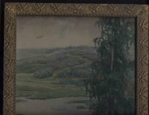 Морозов К.Ф. Пейзаж с рекой акварель/бумага 1940-е 30х24 см