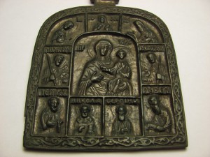 Сюжетная нательная икона 17-го века