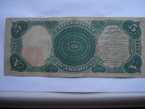 5 долларов 1907г.США Legal Tender