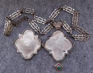 Панагия ОЧЕНЬ КРАСИВАЯ! 84пр серебра, эмаль, камни, 1871 ИК?