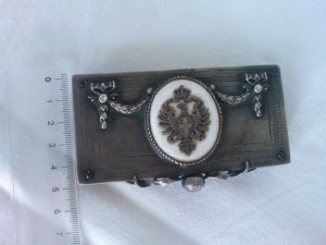 портсигар серебро эмаль