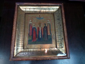 Икона Избранные святые Василий Татьяна Ирина Мария Клавдия