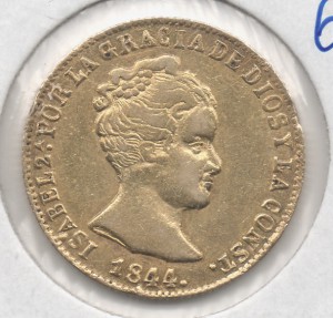 Испания 1844 80 реал Золото