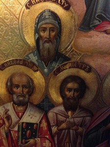 Коронование Пресвятой Богородицы, с избранными святыми.