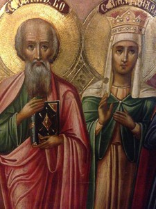 Коронование Пресвятой Богородицы, с избранными святыми.