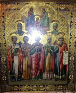 Коронование Пресвятой Богородицы, с избранными святыми.
