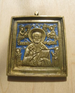 Плашка Николай чудотворец с предстоящими.