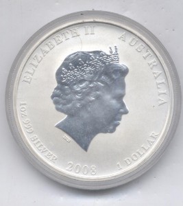 1 доллар 2008г Мыши. Австралия серебро 999.