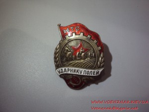 Знак 30-х годов Ударник полей МТС, состояние люкс