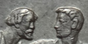 Рубль 1924 с бакенбардами.