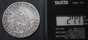 Талер Сигизмунда III 16*8 года.