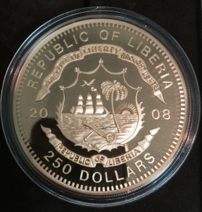 Либерия, 5 унций чистого золота!