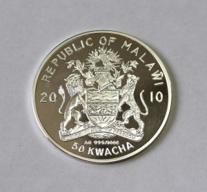 Монета Малави, 50 квача, 2010г. Высоцкий серебро