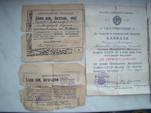 Комплект доков (Кавказ и пр) на Мозгового В.Н.