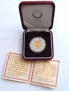 1000 шиллингов Австрия, золото-серебро.