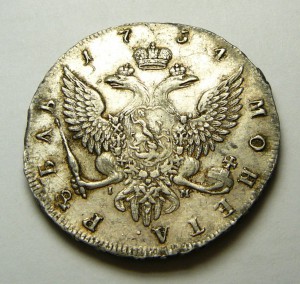 РУБЛЬ 1754 портрет работы Б. Скотта КРАСИВЫЙ