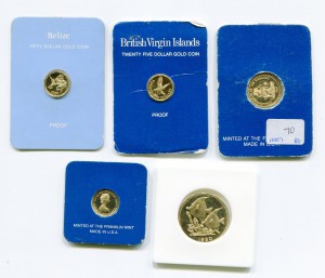 5 монет, золото 500.