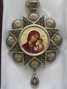 Панагия. Серебро 925 пр. 228 гр. Живопись