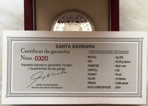 Монета «Святая Варвара», 10 динаров, 2010 г.