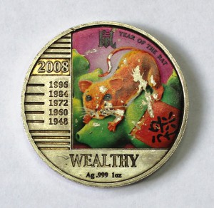 Монета НИУЕ 1$, ГОД КРЫСЫ унция серебра 999 = 1300р.