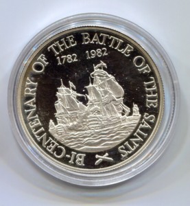 25 долларов Сент-Китс и Невис, 200 лет сражения, Ag.