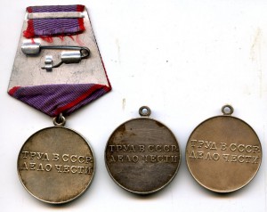 Трудовая Доблесть - 18 штук + Трудовое Отличие - 4 штуки.