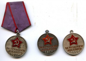 Трудовая Доблесть - 18 штук + Трудовое Отличие - 4 штуки.
