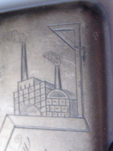 Серебряный портсигар 1938 г.  дарственная надпись
