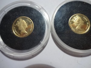 2 золотые монеты острова Кука