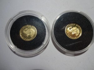 2 золотые монеты острова Кука