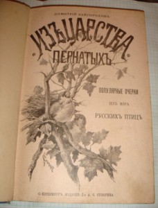 Кайгородов Д. Н. Из царства пернатых, Суворин, 1895г