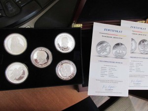 Комплект "первые пять" Германия в серебре в коробке