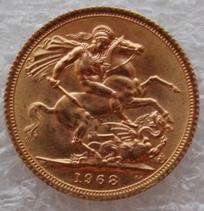 Золотые соверены 1919г. и 1968г