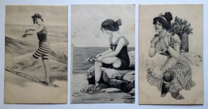 Девочки на пляже+. Дореволюционные открытки в сохране!!!