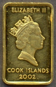 Острова Кука 50 долларов 2002 года, золото.