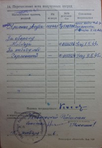 КЗ № 155441 пятка за бои на Кавказе