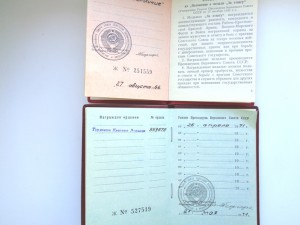 ТКЗ и медаль За Трудовое отличие с документами на одного.