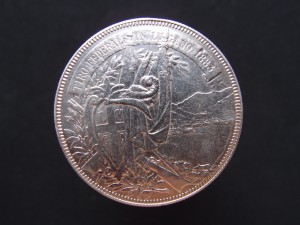 5 франков 1883 г. Швейцария.