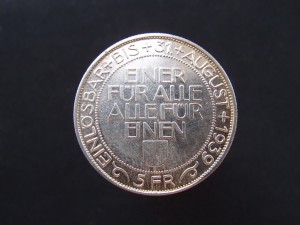 5 франков 1939 г. Люцерн Швейцария.