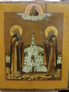 Икона " Изосима и Савватий Соловецкие ", 19 век.