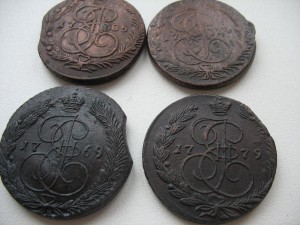 5 коп Екатерины 4шт