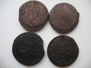 5 коп Екатерины 4шт