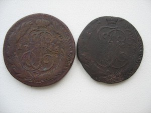 5 коп 1763СПМ и 1766 СПМ