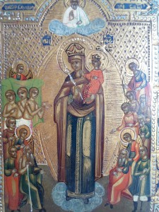 Скорбящая. Миниатюра. Сусальное золото, сохран! Киот.