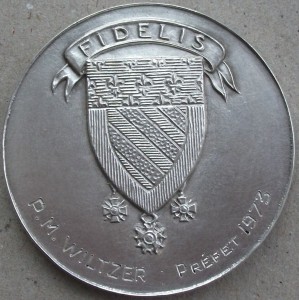 СЕРЕБРЯНАЯ медаль 79гр. FIDELIS 1973г.  VILLE d. ABBEVILLE