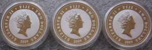 Фиджи 2$ 2009г. 3 Ag монеты Николай II и семья