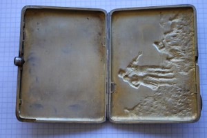 Портсигар серебряный  "пастушья любовь"